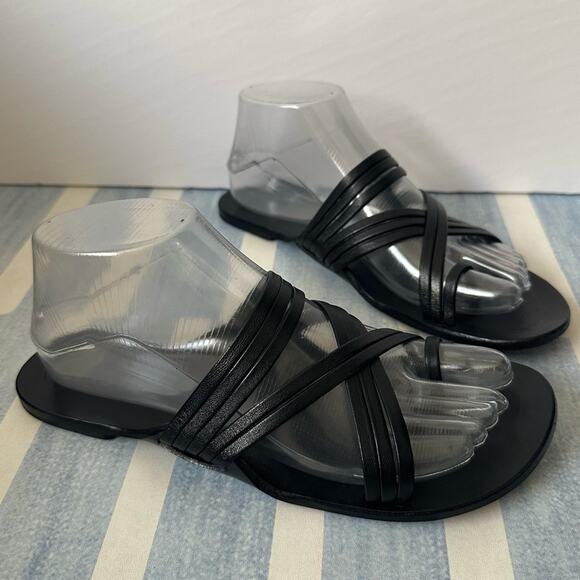 The Row Cannes Leather Strappy Sandals size EU 38 Black Flats - Picture 10 of 10